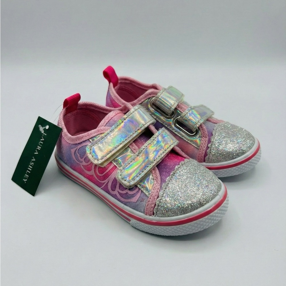 Laura Ashley Pink and Silver Kids Sneakers
